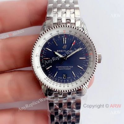 Swiss Replica Breitling Navitimer 1 Stainless Steel Blue Dial Watch 38mm